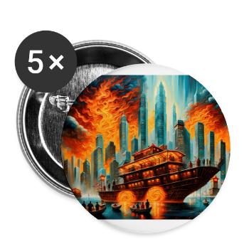 Nature's Fury #4 - Buttons large 2.2''/56 mm (5-pack) - white - Front