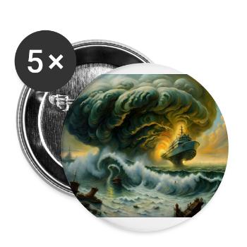 Nature's Fury #5 - Buttons large 2.2''/56 mm (5-pack) - white - Front