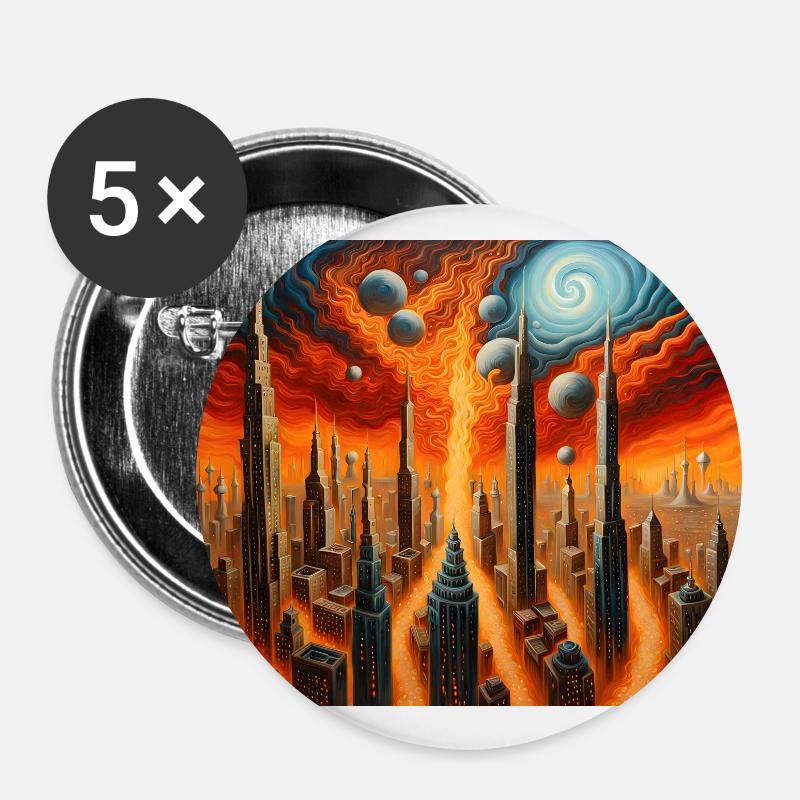 Nature's Fury #9 - Buttons large 2.2''/56 mm (5-pack) - white