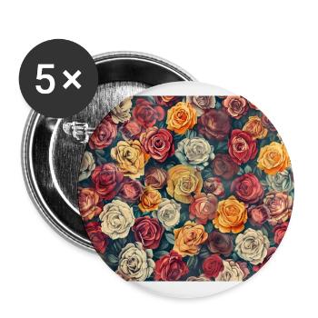 Image de style de dessin d’une collection de divers ros - Lot de 5 grands badges (56 mm) - blanc - Devant