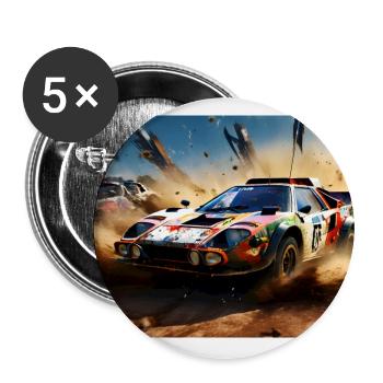 Rally Raid #3 - Buttons large 2.2''/56 mm (5-pack) - white - Front