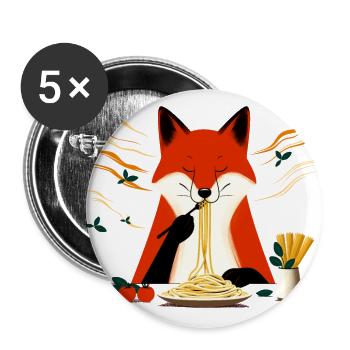 Pasta Fox - Buttons large 2.2''/56 mm (5-pack) - white - Front