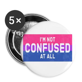 LGBT I'm not confused - Bisex flag with quote - Buttons large 2.2''/56 mm (5-pack) - white - Front