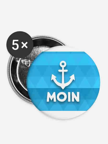 Mousepad Anker Moin - Buttons groß 56 mm (5er Pack) - Weiß