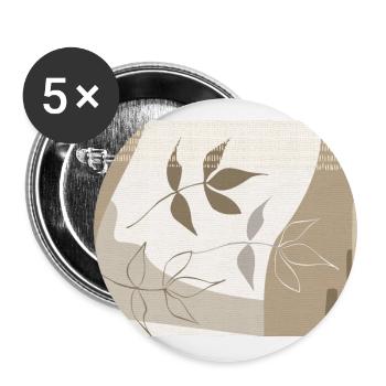 Abstract Go with the Flow 3 in Beige - Buttons groß 56 mm (5er Pack) - Weiß - Vorne