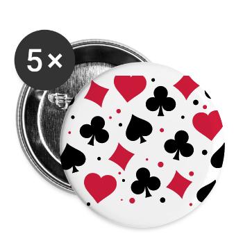 Spielkarten, Deck oder Deckkarten Gesichtsmaske - Buttons groß 56 mm (5er Pack) - Weiß - Vorne