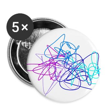 Krakel - Buttons groß 56 mm (5er Pack) - Weiß - Vorne