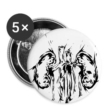 Nephritic - Buttons large 2.2''/56 mm (5-pack) - white - Front