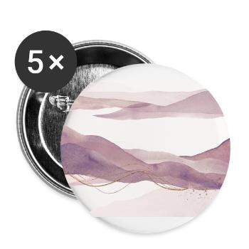 Eggplant color Abstract Landscape - Buttons large 2.2''/56 mm (5-pack) - white - Front