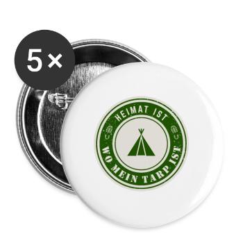 La maison est l’endroit où se trouve ma bâche - Lot de 5 grands badges (56 mm) - blanc - Devant