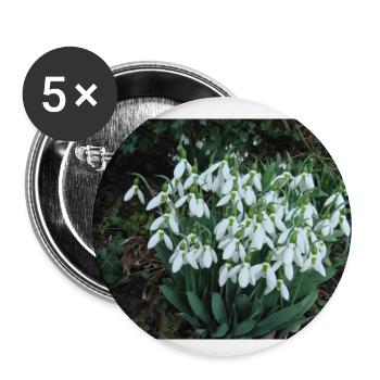 Snowdrops are the first harbingers of spring - Buttons large 2.2''/56 mm (5-pack) - white - Front