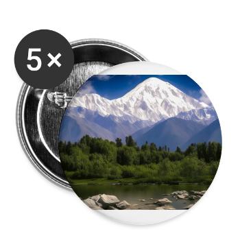 Nanga Parbat et environs - Lot de 5 grands badges (56 mm) - blanc - Devant