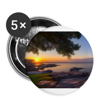 Sunset - The silence by the sea - Buttons large 2.2''/56 mm (5-pack) - white - Front