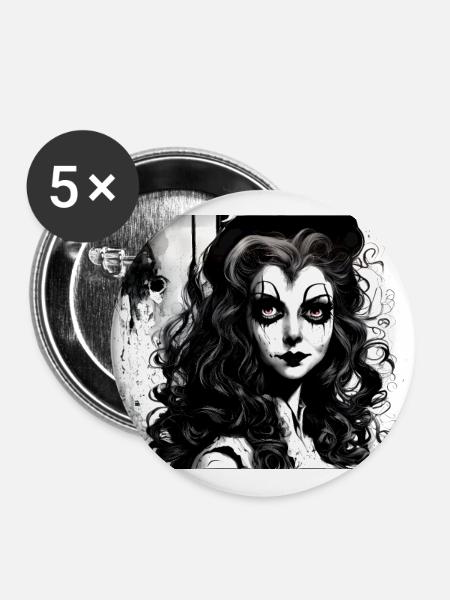 Alice #5 - Buttons groß 56 mm (5er Pack) - Weiß