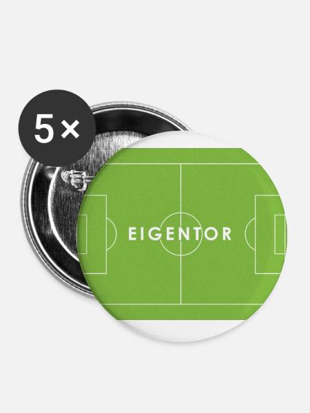 EIGENTOR Fußball Statement - Buttons groß 56 mm (5er Pack) - Weiß