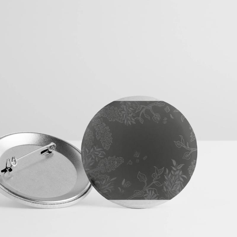 black and white lilac pattern Buttons large 2.2''/56 mm (5-pack)