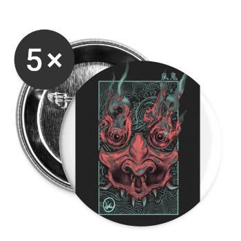 -ONI Poster - ROT - Buttons groß 56 mm (5er Pack) - Weiß - Vorne