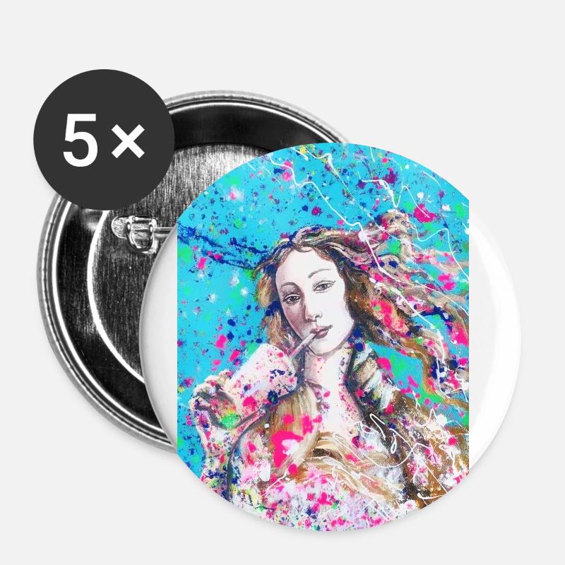 Venus Botticelli - Buttons groß 56 mm (5er Pack) - Weiß