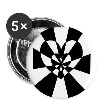 Heart's ray - Buttons large 2.2''/56 mm (5-pack) - white - Front