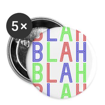 BlahBlahBlah - Lot de 5 grands badges (56 mm) - blanc - Devant