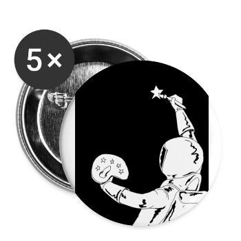 peintre d'étoile - Lot de 5 grands badges (56 mm) - blanc - Devant