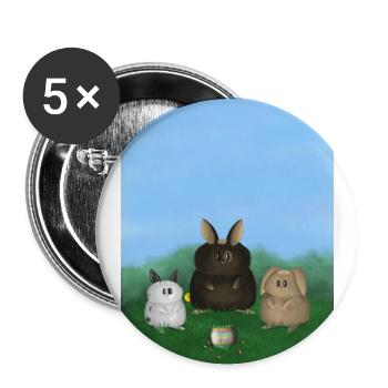 Les lapins de Pâques - Lot de 5 grands badges (56 mm) - blanc - Devant