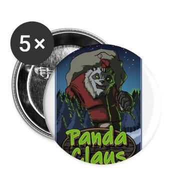 DNT Panda Claus - Lot de 5 grands badges (56 mm) - blanc - Devant