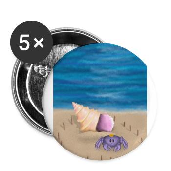 Krabbe - Buttons groß 56 mm (5er Pack) - Weiß - Vorne