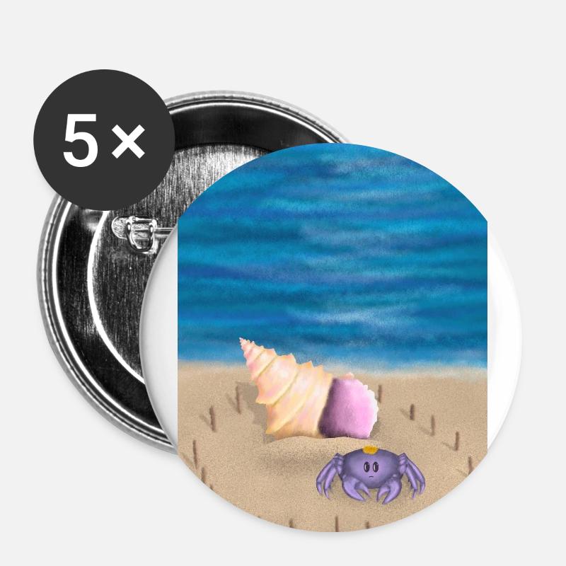 Crab - Buttons large 2.2''/56 mm (5-pack) - white
