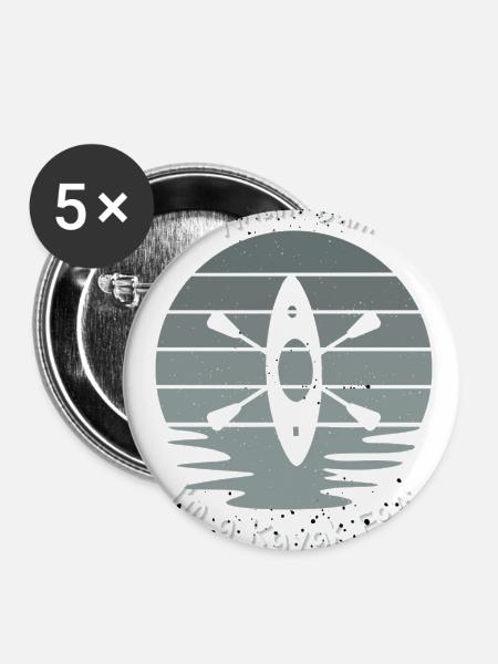 Wham Bam I'm a Kayak Fan! - Buttons groß 56 mm (5er Pack) - Weiß
