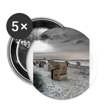 Beach chairs by the sea - Buttons large 2.2''/56 mm (5-pack) - white - Front