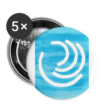 Original Abstract Watercolor Colorful Blue White - Buttons large 2.2''/56 mm (5-pack) - white - Front