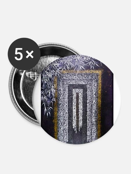 Calligraffiti - Tor (dunkel) - Buttons groß 56 mm (5er Pack) - Weiß