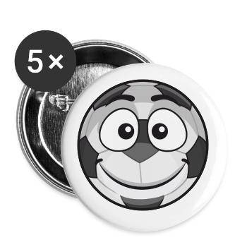 Football Faces - Buttons large 2.2''/56 mm (5-pack) - white - Front