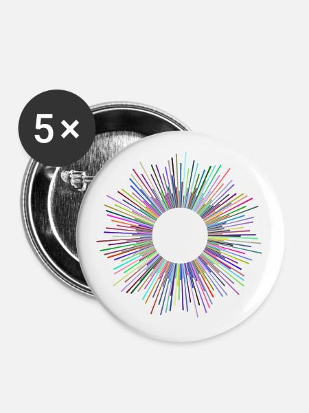 Abstrakt - Buttons groß 56 mm (5er Pack) - Weiß