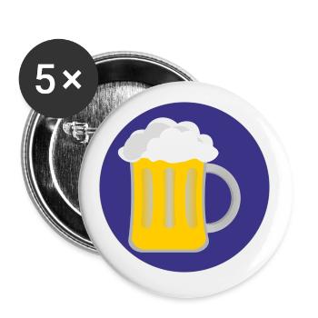beer - Buttons groß 56 mm (5er Pack) - Weiß - Vorne
