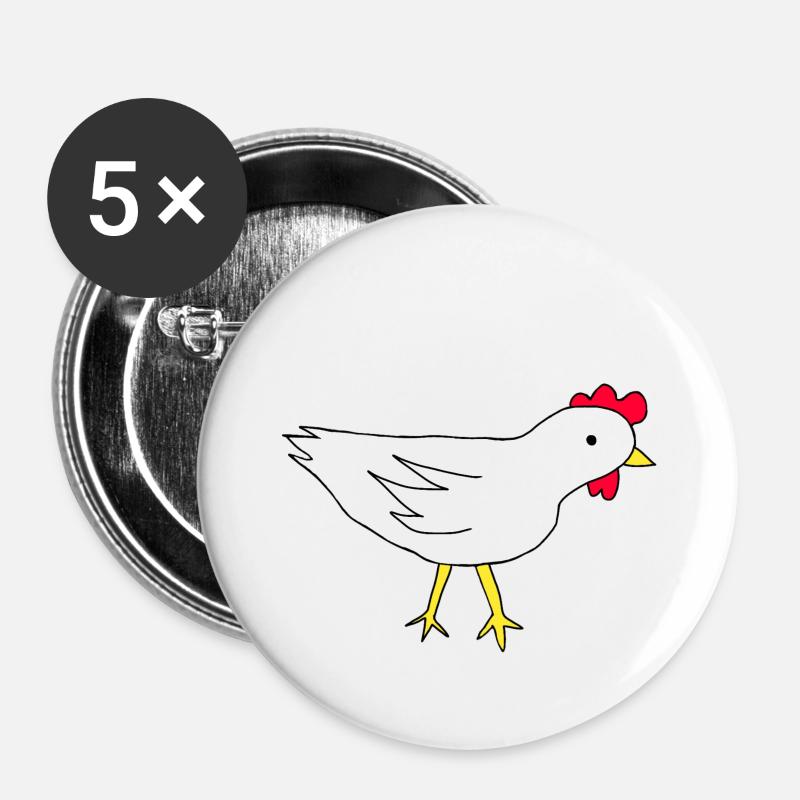 little chicken - Buttons large 2.2''/56 mm (5-pack) - white