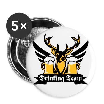 176 Super cerf drink team aile bière - Lot de 5 grands badges (56 mm) - blanc - Devant
