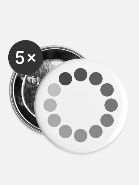 Loading Icon Circle - Buttons groß 56 mm (5er Pack) - Weiß
