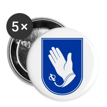 Handschuhsheim - Buttons groß 56 mm (5er Pack) - Weiß - Vorne