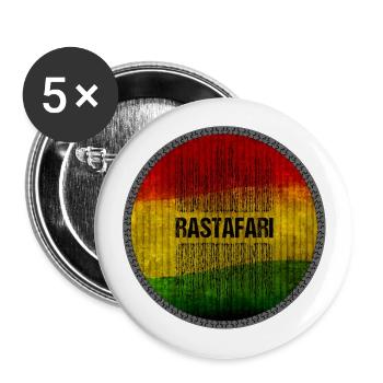 reggae rasta life - Buttons groß 56 mm (5er Pack) - Weiß - Vorne