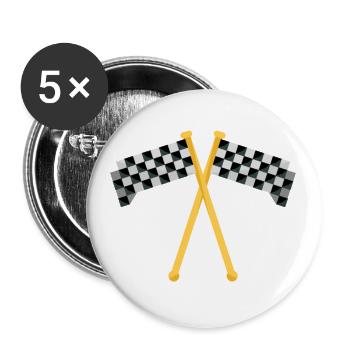 drapeau de course - Lot de 5 grands badges (56 mm) - blanc - Devant
