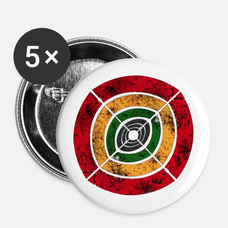 reggae africa sign big - Buttons large 2.2''/56 mm (5-pack) - white