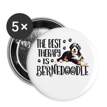 Bernedoodle - Buttons large 2.2''/56 mm (5-pack) - white - Front