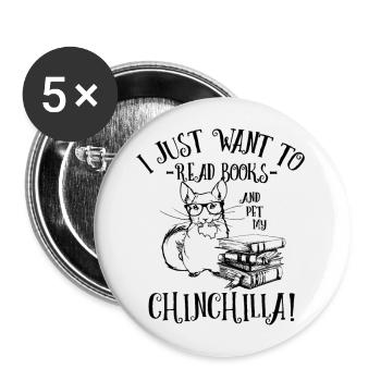 Chinchilla - Buttons groß 56 mm (5er Pack) - Weiß - Vorne