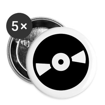 Vinyl DJ - Buttons groß 56 mm (5er Pack) - Weiß - Vorne