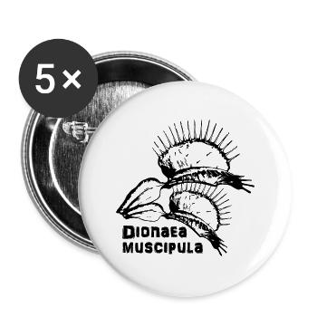 Dionaea muscipula. Carnivorous Plants. - Buttons large 2.2''/56 mm (5-pack) - white - Front