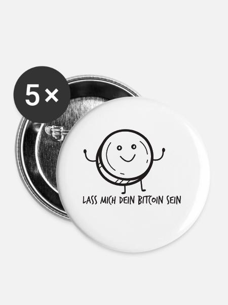 Bitcoin - Buttons groß 56 mm (5er Pack) - Weiß