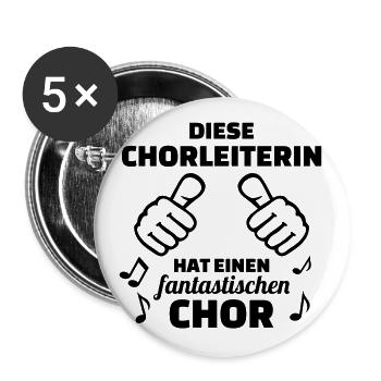 Chor - Buttons groß 56 mm (5er Pack) - Weiß - Vorne