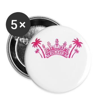 couronne de palmiers rose - Lot de 5 grands badges (56 mm) - blanc - Devant